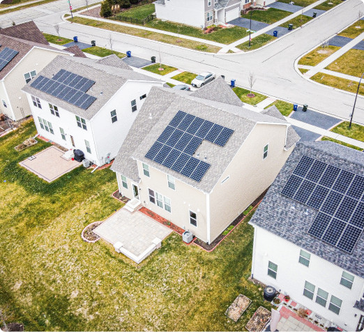 Solar panels on a home in Illinois