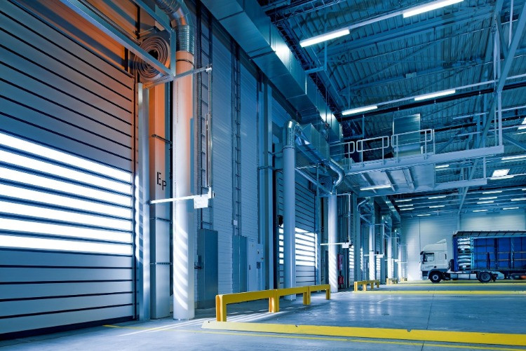 warehouse with solar panels